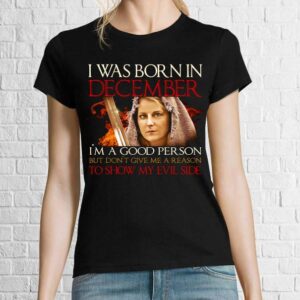 Tricou negru damă - Born in December