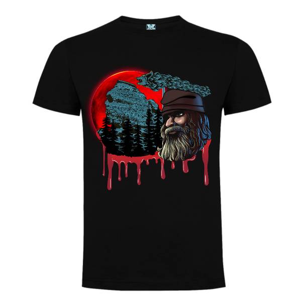 Tricou de bărbat - Dac la luna sângerândă - pentru cei mândri de originea lor dacică. Tricou bărbat - Dac la luna sângerândă