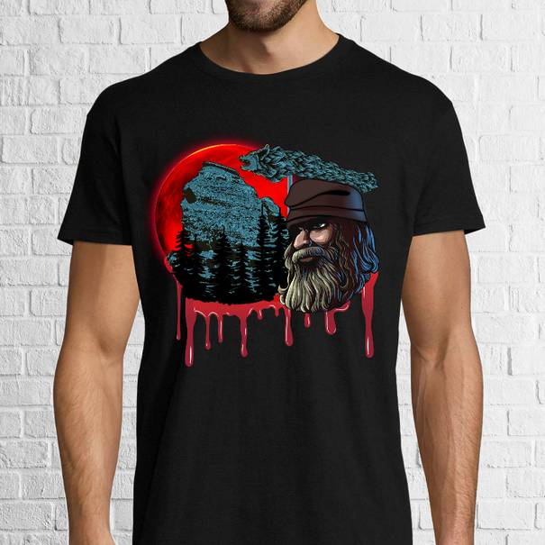 Tricou de bărbat - Dac la luna sângerândă - pentru cei mândri de originea lor dacică. Tricou bărbat - Dac la luna sângerândă - Publicat
