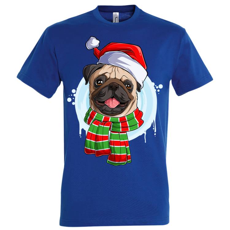 Tricou bărbat - Pug de Crăciun