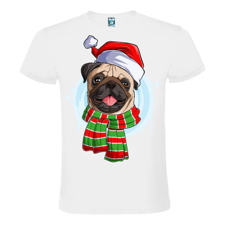 Tricou bărbat - Pug de Crăciun