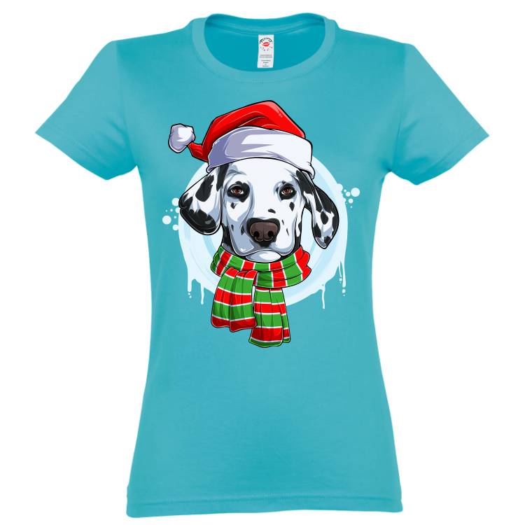Tricou damă - Dalmațian de Crăciun