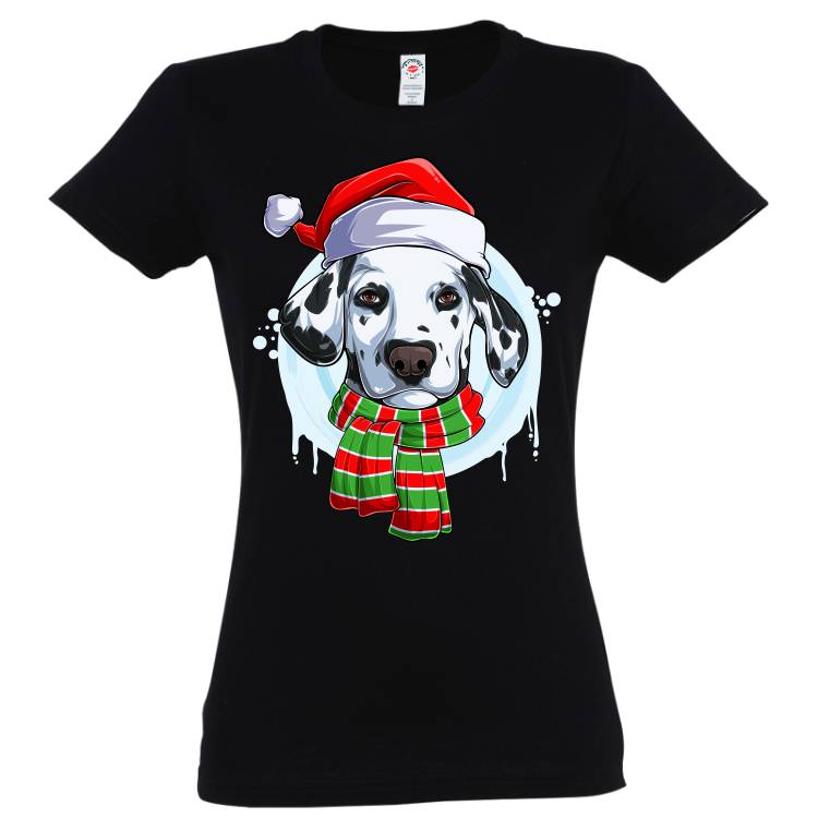 Tricou damă - Dalmațian de Crăciun