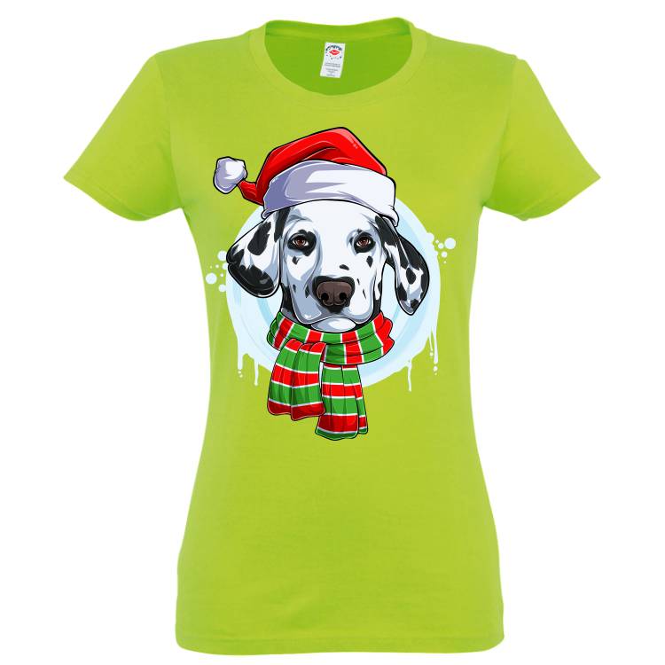 Tricou damă - Dalmațian de Crăciun