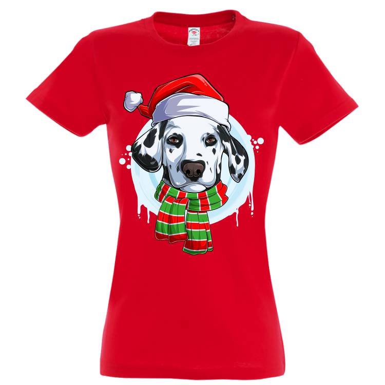 Tricou damă - Dalmațian de Crăciun