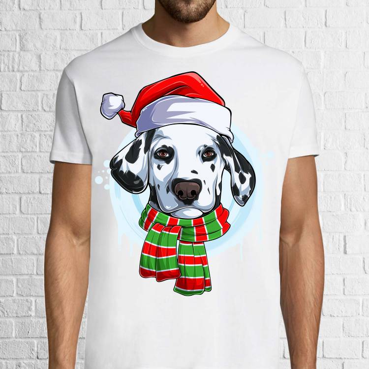 Tricou bărbat - Dalmațian de Crăciun