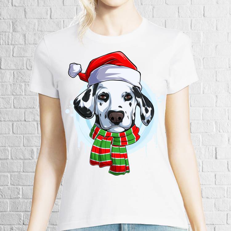 Tricou damă - Dalmațian de Crăciun
