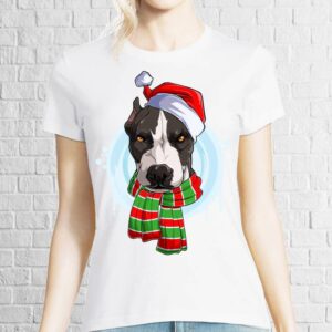 Tricou damă - Pit Bull de Crăciun
