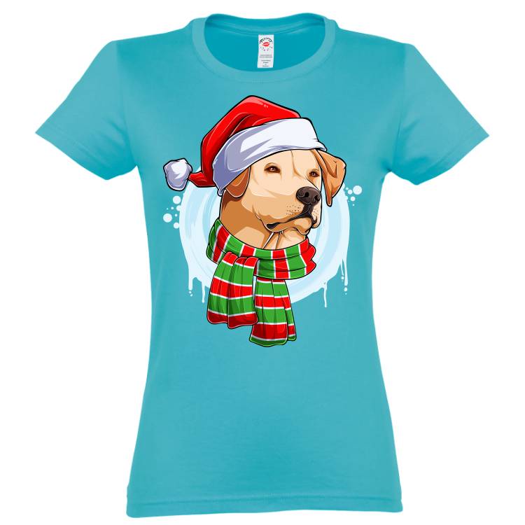 Tricou damă Labrador de Crăciun