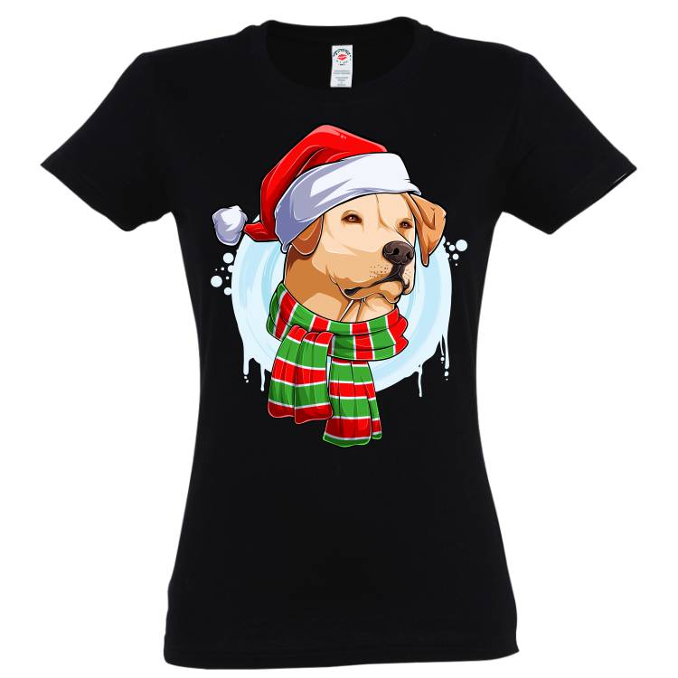 Tricou damă Labrador de Crăciun