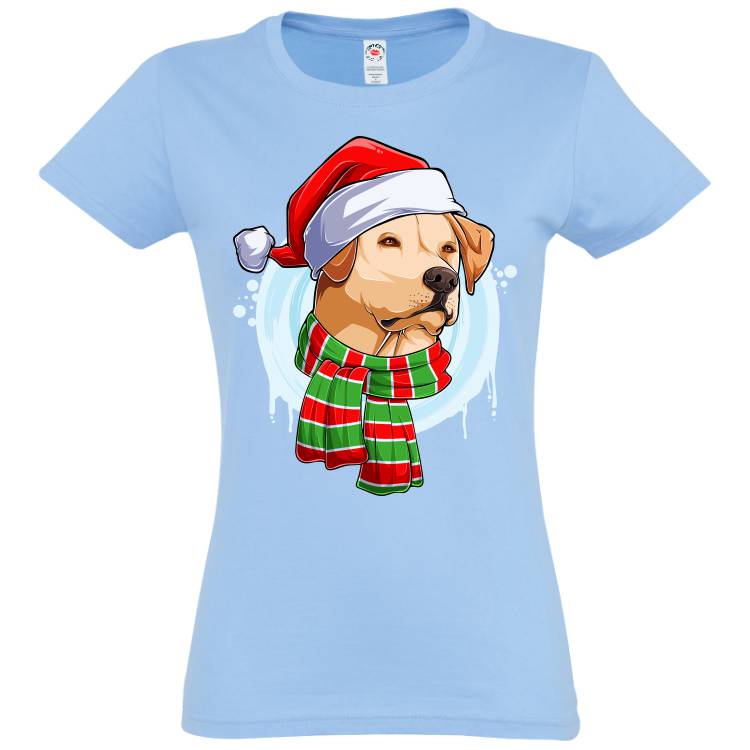 Tricou damă Labrador de Crăciun