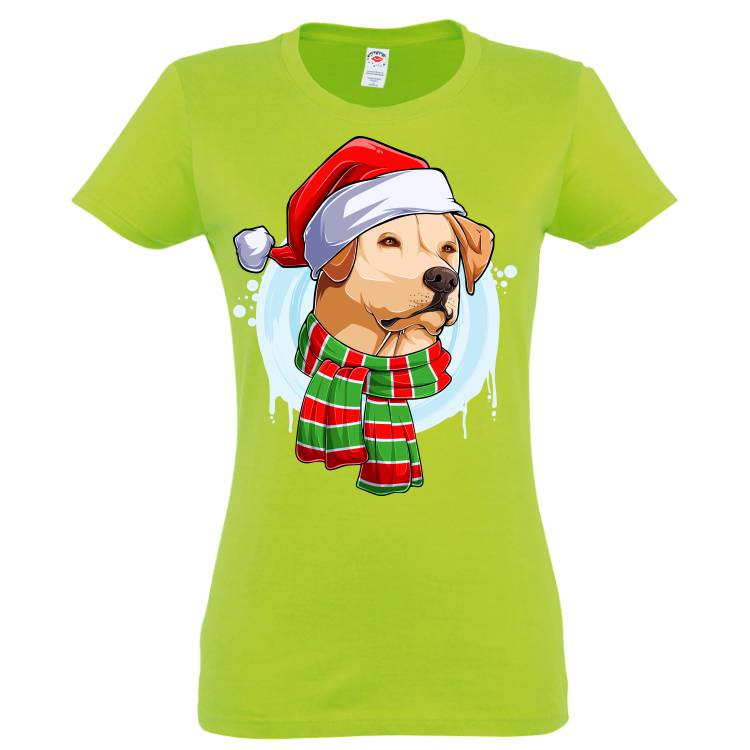 Tricou damă Labrador de Crăciun