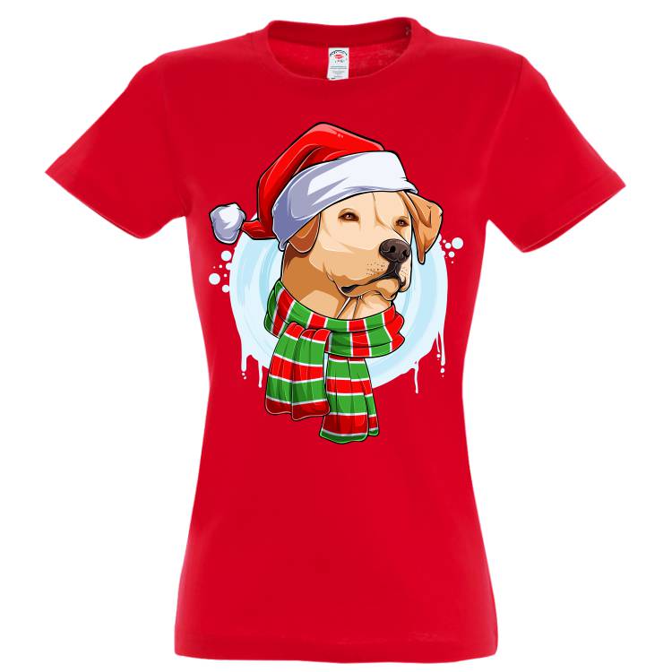Tricou damă Labrador de Crăciun