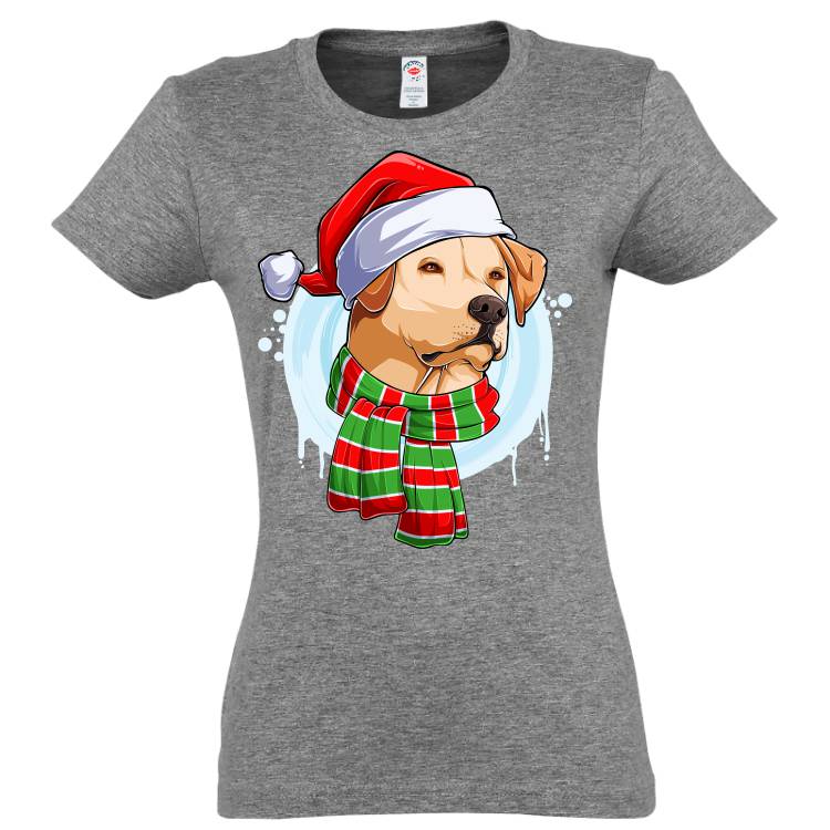 Tricou damă Labrador de Crăciun