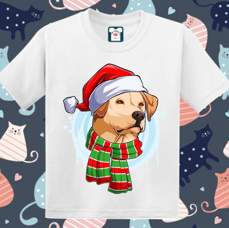 Tricou copii - Labrador de Crăciun