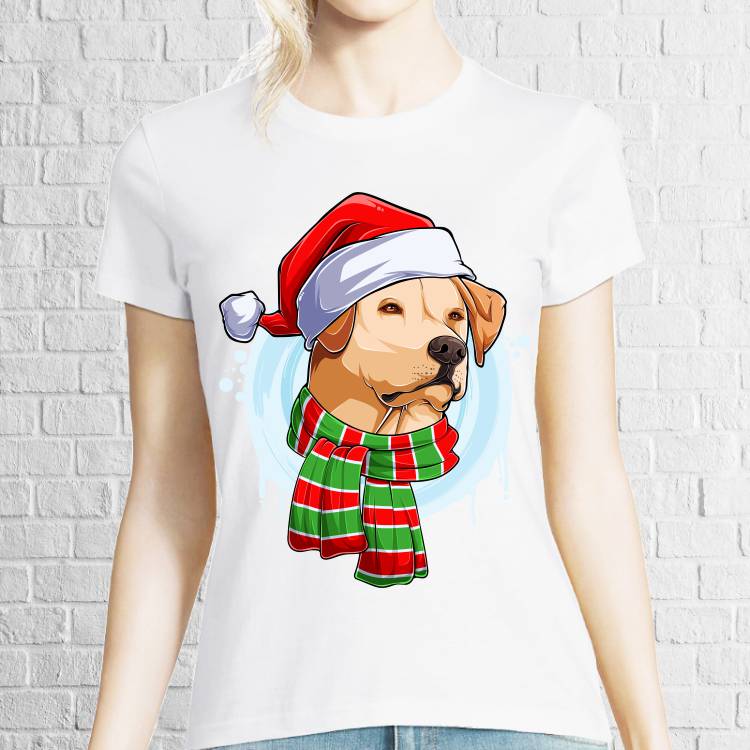 Tricou damă Labrador de Crăciun