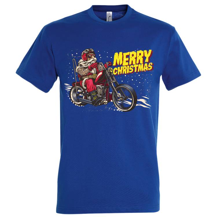Tricou bărbat Chopper Santa - 100% bumbac imprimat cu vopsele pe bază de apă sigure de purtat și rezistente în timp Tricou bărbat - Chopper Santa