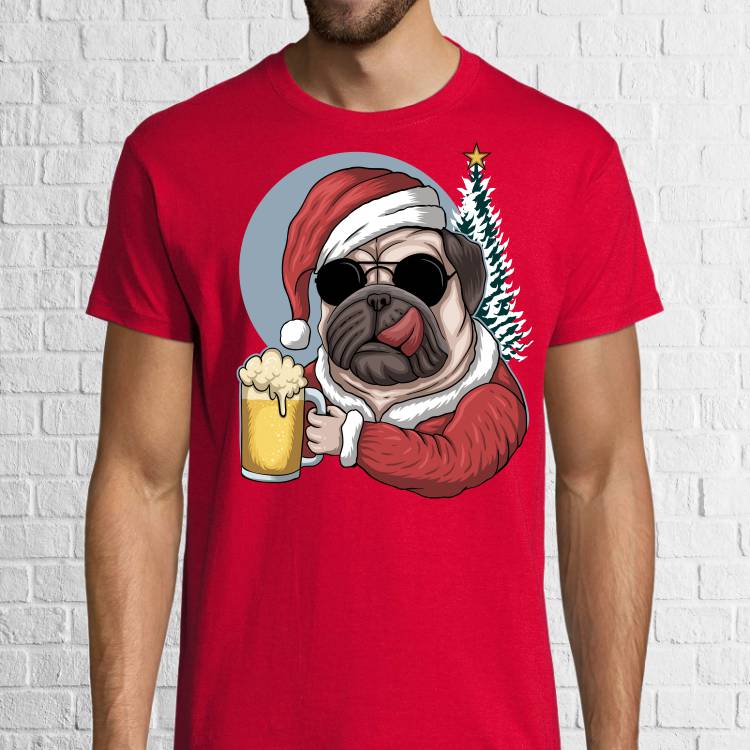 Tricou bărbat - Christmas Beer PUG