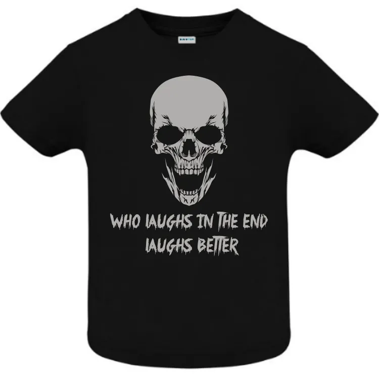 Tricou copii - Laughs Better, pentru că proverbele românești sună funny și în engleză, chiar dacă englezii nu înțeleg sensul. Tricou copii - Laughs Better