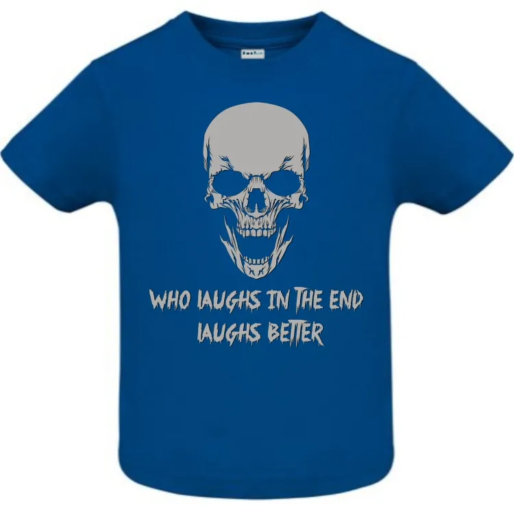 Tricou copii - Laughs Better, pentru că proverbele românești sună funny și în engleză, chiar dacă englezii nu înțeleg sensul. Tricou copii - Laughs Better