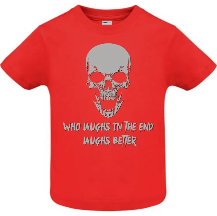 Tricou copii - Laughs Better, pentru că proverbele românești sună funny și în engleză, chiar dacă englezii nu înțeleg sensul. Tricou copii - Laughs Better