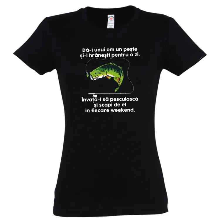 Tricou damă - Învață-l să pescuiască