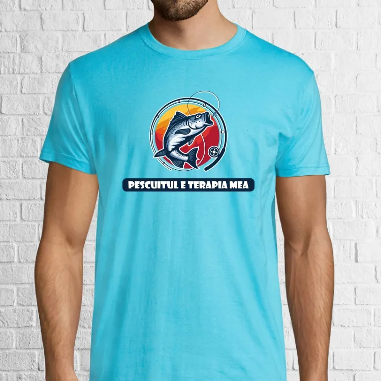 Cine mai are nevoie de terapie când pescuitul e mai eficient? Tricou bărbat - Pescuitul e terapia mea Tricou bărbat - Pescuitul e terapie
