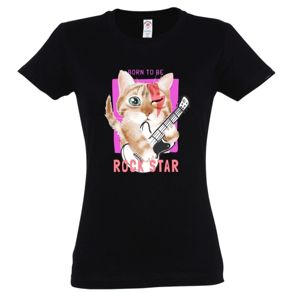 Tricou damă - Rock Star Cat
