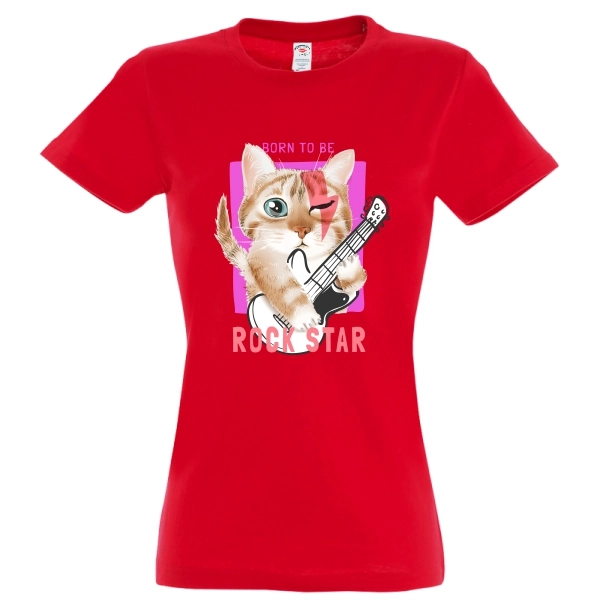 Tricou damă - Rock Star Cat