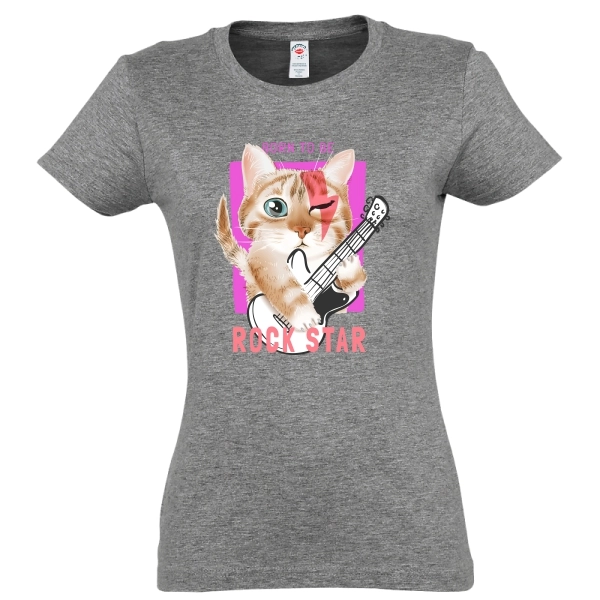 Tricou damă - Rock Star Cat
