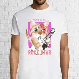 Tricou bărbat - Rock Star Cat