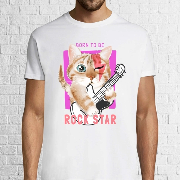 Tricou bărbat - Rock Star Cat