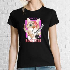 Tricou damă - Rock Star Cat