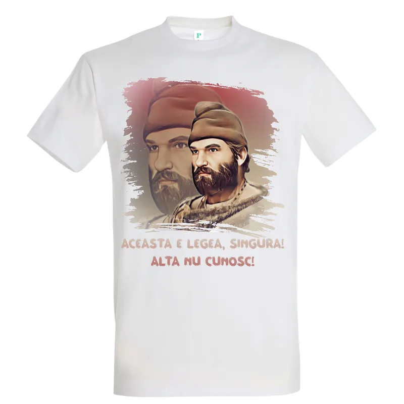 Tricou alb de bărbat - Singura lege