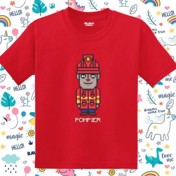 Tricou copil - Pixel Pompier