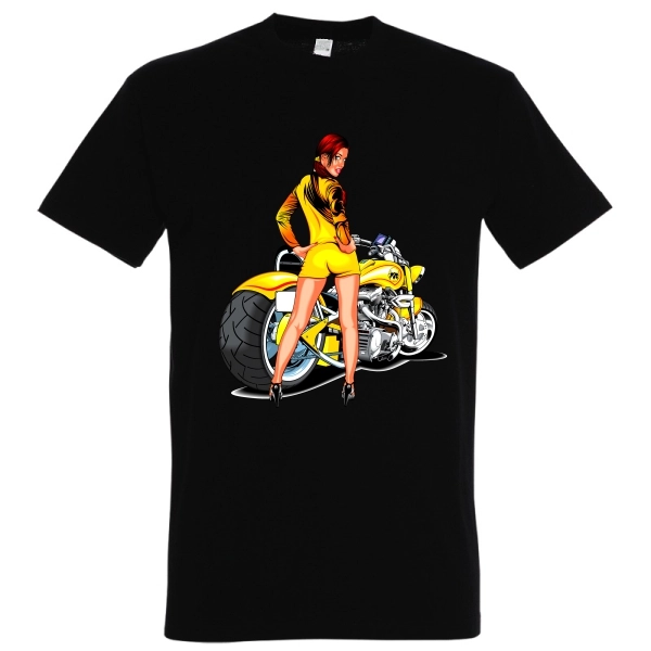 Tricou bărbat - Motocicleta galbenă