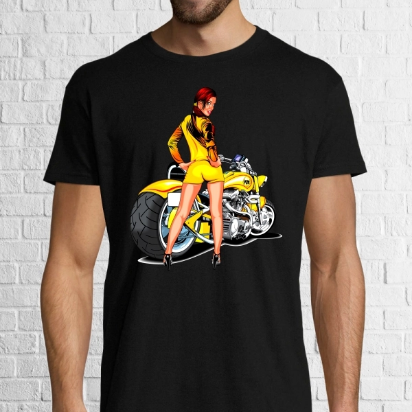 Tricou bărbat - Motocicleta galbenă