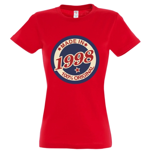 Tricou damă- Original 1998 - pentru femeile născute în acest an, dar care încă se simt în formă maximă pentru că au „toate piesele originale”. Tricou damă - Original 2001