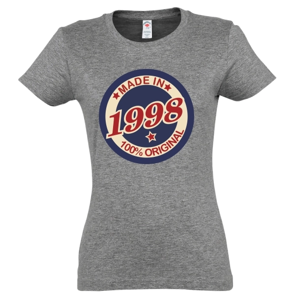 Tricou damă- Original 1998 - pentru femeile născute în acest an, dar care încă se simt în formă maximă pentru că au „toate piesele originale”. Tricou damă - Original 2000