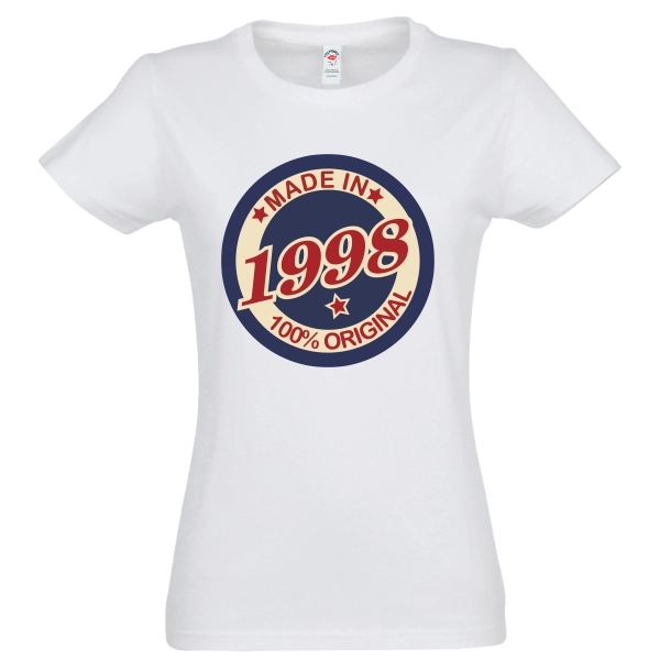 Tricou damă- Original 1998 - pentru femeile născute în acest an, dar care încă se simt în formă maximă pentru că au „toate piesele originale”. Tricou damă - Original 1999