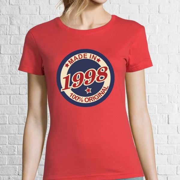 Tricou damă- Original 1998 - pentru femeile născute în acest an, dar care încă se simt în formă maximă pentru că au „toate piesele originale”. Tricou damă - Original 1998