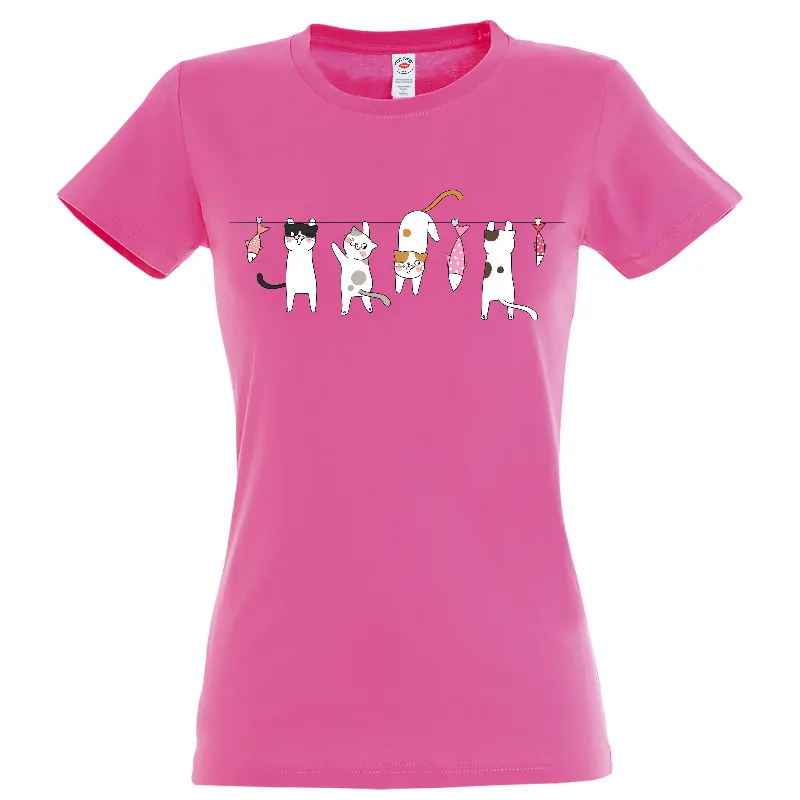 Tricou damă - Pisici pe sârmă