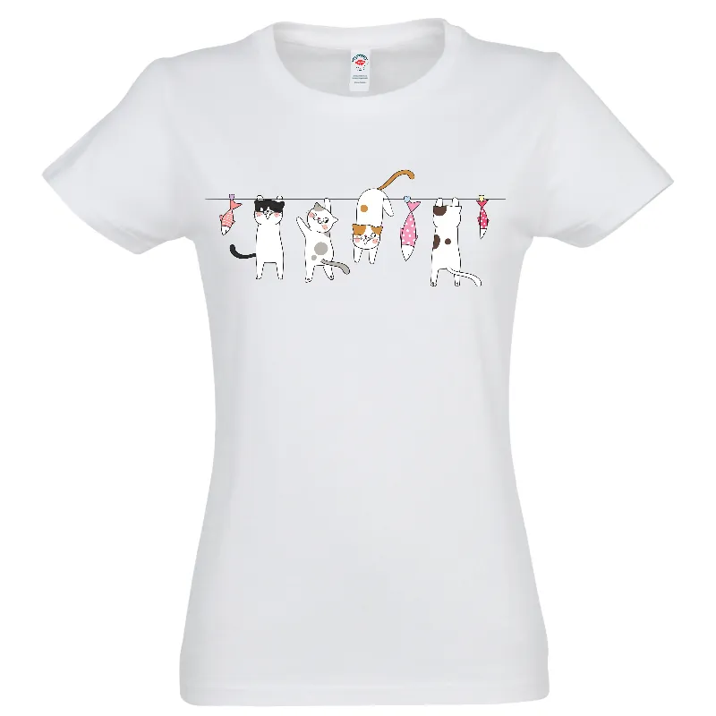 Tricou damă - Pisici pe sârmă