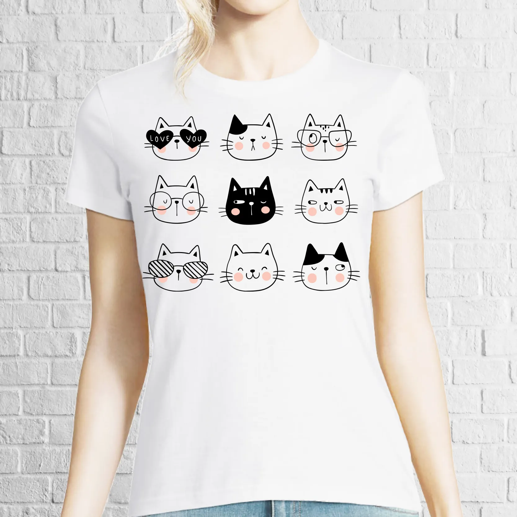 Tricou damă - Cat Emoji