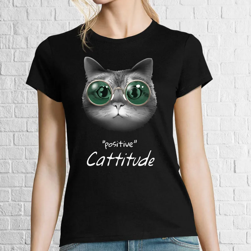 Tricou damă - Positive Cattitude