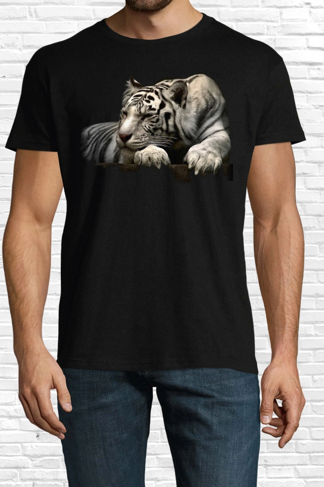 Tricou bărbat - Tigru alb