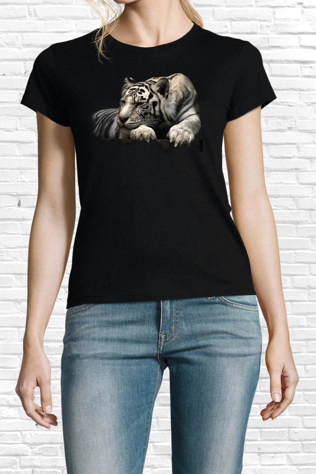 Tricou damă - Tigru alb