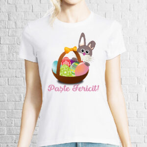 Tricou damă - Iepuraș de Paște cu coș