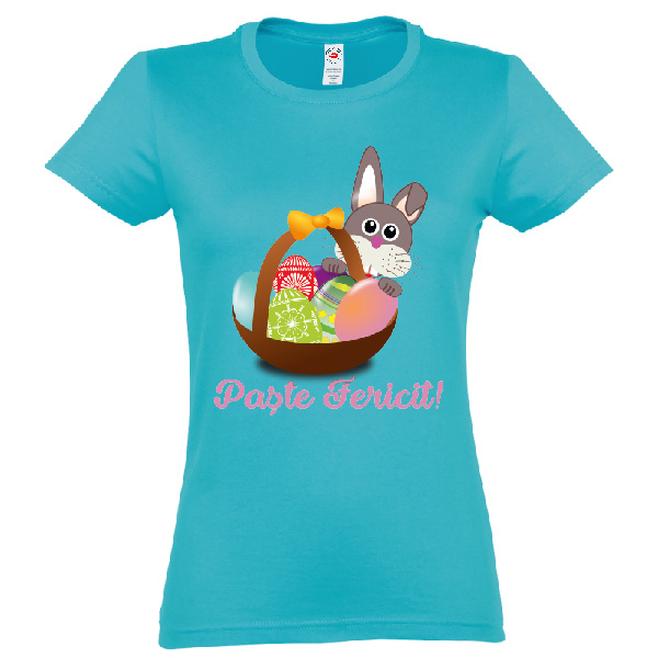 Tricou damă - Iepuraș de Paște cu coș