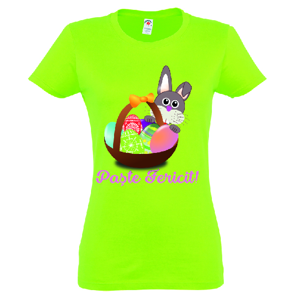 Tricou damă - Iepuraș de Paște cu coș